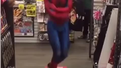 When Jay goes shopping in his Spiderman Costume. 😂