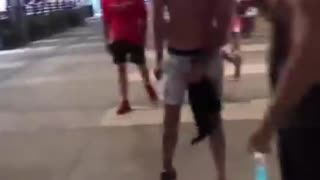 One professional MMA fighter vs two street punks