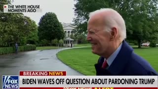 Joe Biden laughs off idea od pardoning Donald Trump.