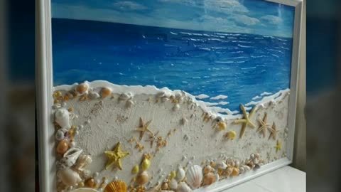 Beautiful Sea Shell craft wall decoration ideas