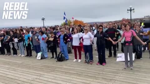 Frontline Workers In Quebec Protest J4b Mandates