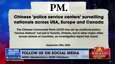 TPM's Libby Emmons joins Steve Bannon to talk about Chinese "police service centers" surveilling nationals across USA, Europe and Canada