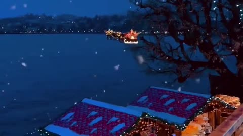 Meet Flying Santa Claus in my city Montreux #Switzerland