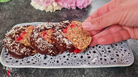 Tasty Diet Cookies With Oats And Strawberries! No Sugar, No Flour, No Butter!