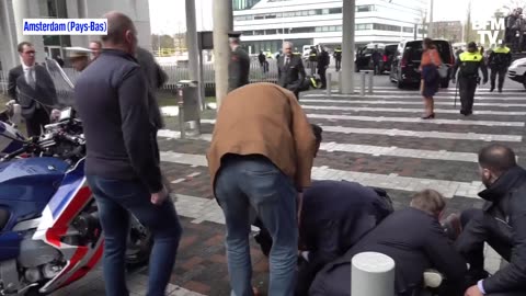 A Man Was Tackled To The Ground At The University Of Amsterdam During A Visit By Macron