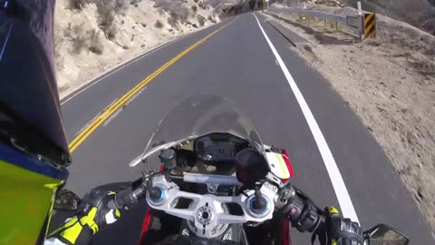 ACH Angeles Crest Highway past 9 mile Ducati Panigale 1199 tri-color 1/17/2016