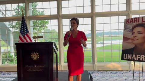 Crowd Chants “VP” after Kari Lake Speaks at Trump National Golf Club