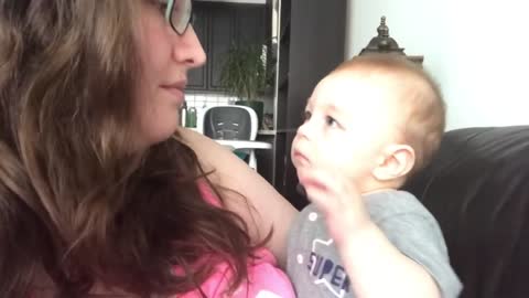 Baby Getting Emotional When Mom Singing a song _ Realmoh.
