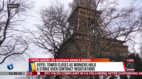 Eiffel tower closes as workers hold a strike over contract negotiations