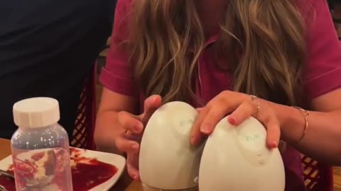 New mommy isn't shy to get milk pumps out in restaurant...