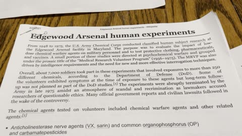 Edgewood Arsenal Human Experiments Document
