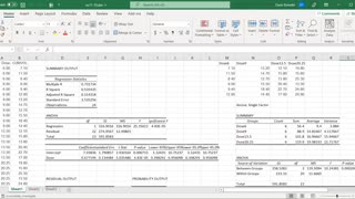 MATH 810 Simple Linear Regression in Excel Part 2