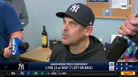 Aaron Boone after splitting Subway Series