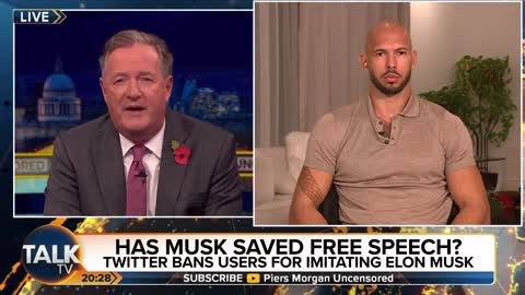 Andrew Tate RETURNS To Debate Piers Morgan on Elon Musk And Free Speech