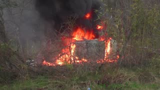 VEHICLE TURNS OVER, CATCHES FIRE, DRIVER RESCUED, GOODRICH TEXAS, 01/15/24...