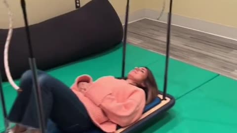 having a break in your schedule and getting to swing in a sensory room