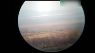 A Ukrainian laser-guided missile destroys a Russian tank