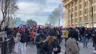 A new rally has started in Tbilisi, Georgia. Video from local social networks