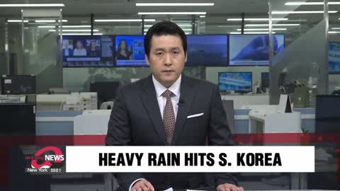 Heavy rain pounds S. Korea on Monday; rainfall to persist for several days