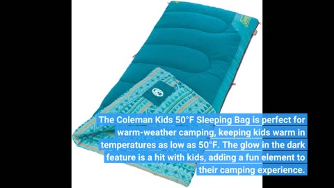 Customer Reviews: Coleman Kids 50°F Sleeping Bag, Comfortable Camping Sleeping Bag for Kids, Fi...