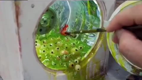 Creepy frog monster in the bathroom
