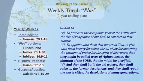 Weekly Torah "Plus" Highlights - Year 1, Week 17