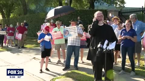 Pro-life protesters rally in Huston following Supreme Court decision