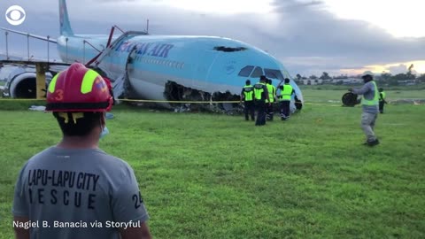Korean Air plane overshoots runway at Philippines airport