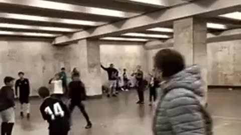 🚀🇺🇦 Ukraine Russia War | Children Play Football in Kyiv Metro During Air Raid Alarm | RCF