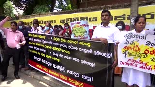 Sri Lankan medical staff, teachers protest fuel shortage