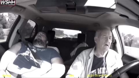 Grandpa falls asleep behind the wheel while driving!