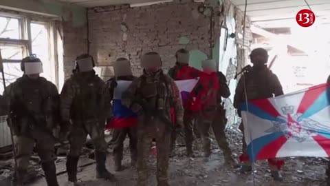 Russian soldiers waved Russian flag in Avdiivka city