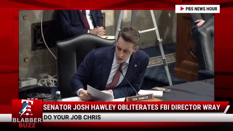 Senator Josh Hawley Obliterates FBI Director Wray