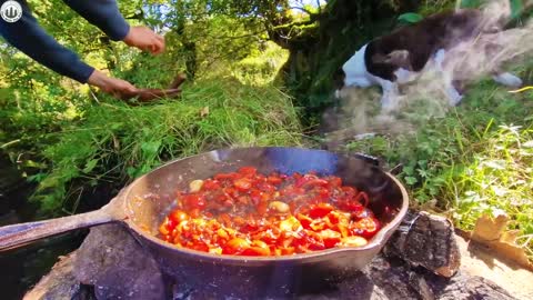 Never Seen Before ❗ Sirloin Steak entirely wrapped in Parmesan🔥 Cooked in the Forest