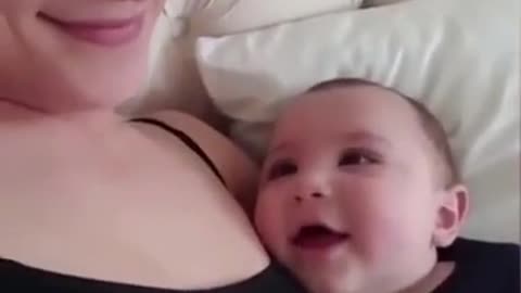 Adorable Baby Constantly Looking At His Mom’s Face With Love