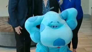 Houston mascot character party blue dog at birthday celebration woodlands texas