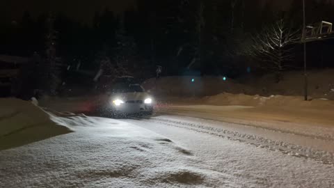 Volvo XC70 Winter Drifting Night time