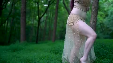 Arabic belly dance in forest