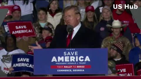 Former President Donald Trump holds a 'Save America' rally in Commerce, Georgia.