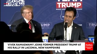 Vivek Ramaswamy Joins Trump Onstage At Pre-Primary New Hampshire Rally