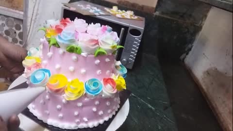 Flowers Theme Cake _ Best Flower Cake Designs _ Cream Flower Cake