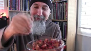 Pomegranate, Apple, Chocolate Fruit Salad - ASMR - Eating, Recipe, Cocoa/Cacao, Male, Soft-Spoken