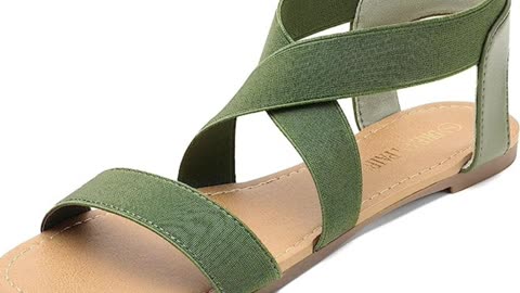 Women's Elastic Ankle Strap Flat Sandals