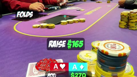 Trapping w/ Aces is the best option? #poker #gambling #casino