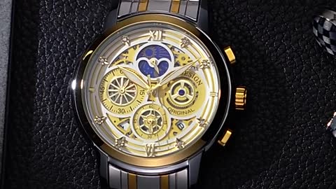 CURREN Watches Men's Sport Quartz Chronograph Wristwatches Luxury Stainless Steel Clock with Luminou
