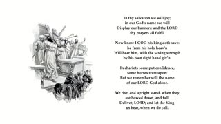 Psalm 20 "JEHOVAH hear thee in the day when trouble he doth send" Tune: St Leonard. Scottish Psalter