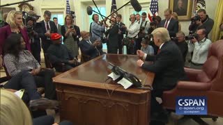 Kanye West In The Oval Office With President Trump
