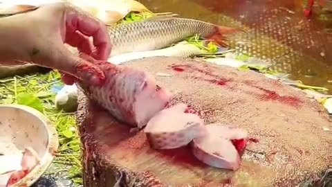 Mirgel Fish cutting...