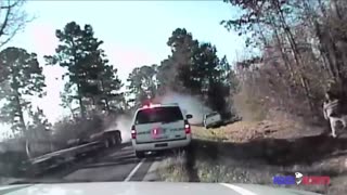 Big Rig Nearly Hits Lufkin Police And Bystander