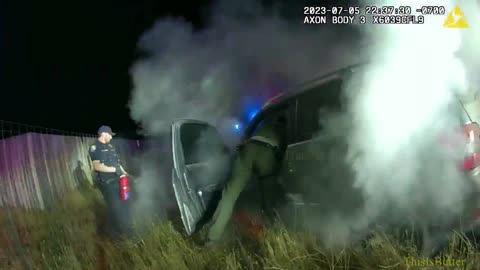 Jackson County deputies rescue woman from burning car after attempting to elude officials